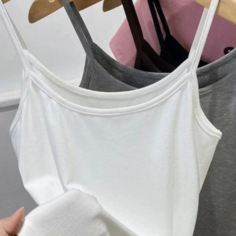 Sexy Camisoles Women Crop Tops Sleeveless Shirt Bralette Tops Solid Color Strap Skinny Vest Female Slimming Tanks Bra Underwear - الصورة 3