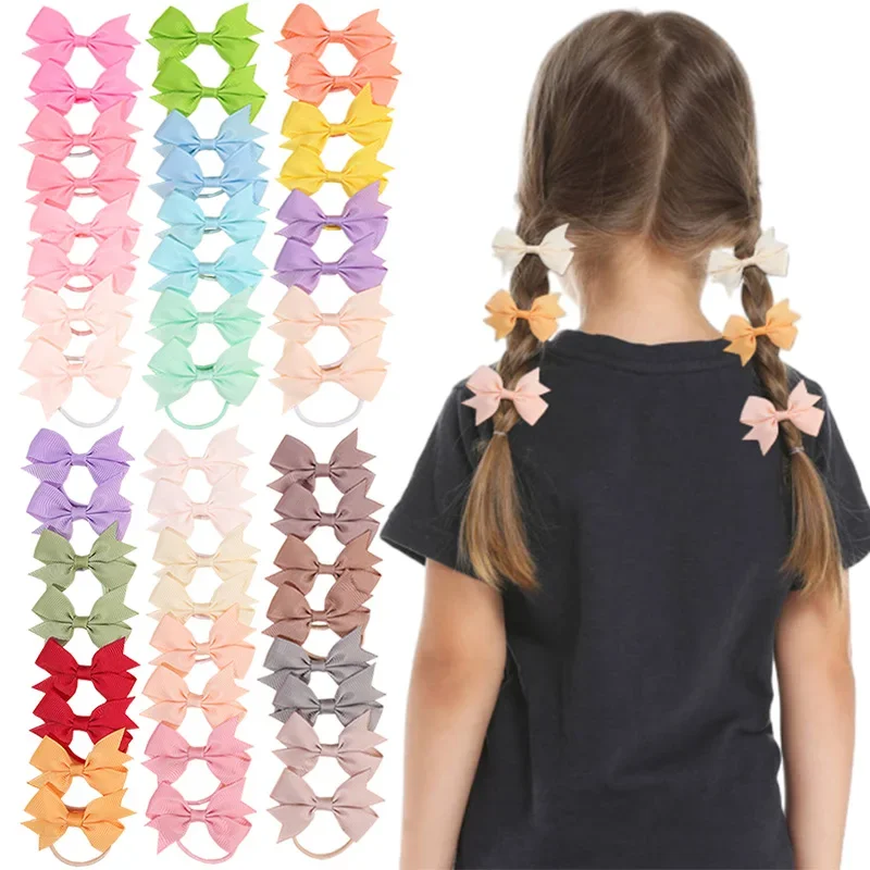 8 Pezzi 5 Pollici Neonate Fiocchi Per Capelli Fasce In Nylon Nastro In Gros-grain Fascia Per - Foto 9