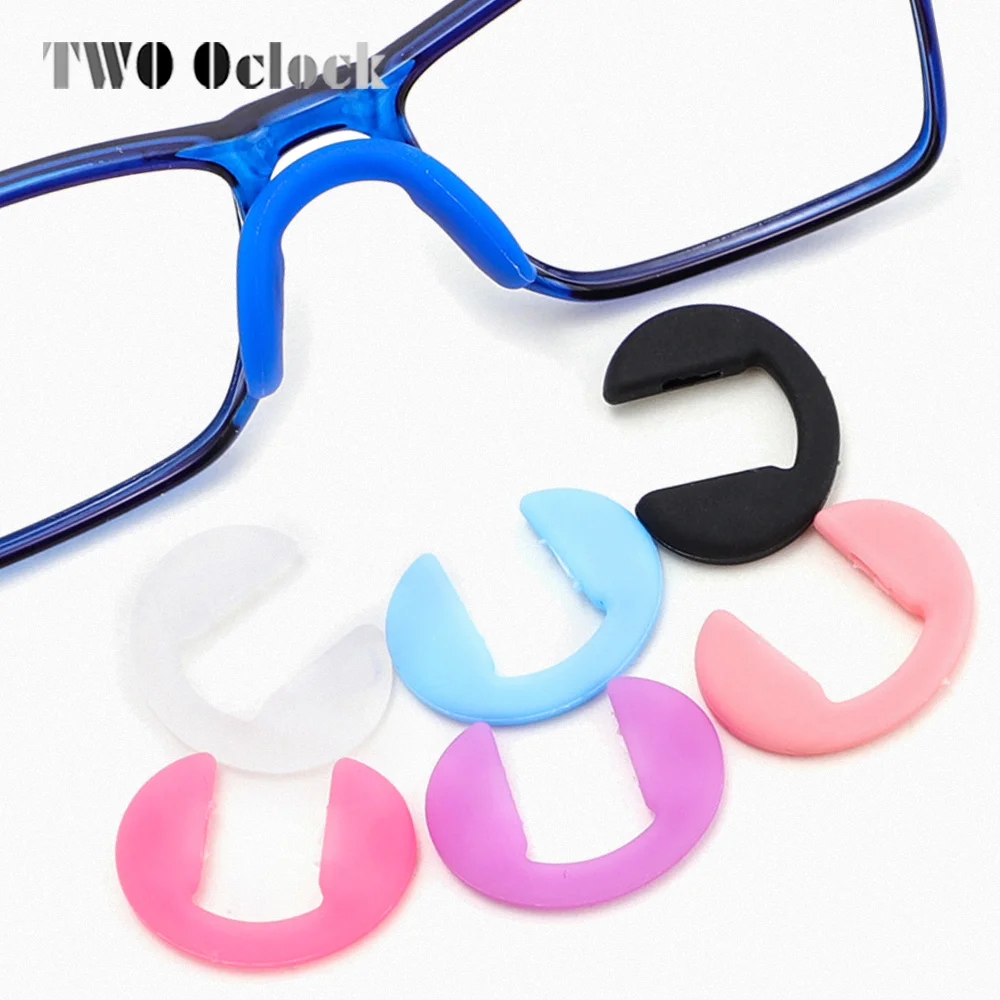 5 Pair Insert Nose Pad For Glasses Eyeglasses Push In Silicone Repair Accessory Child Kids U Shape Anti Slip Soft Black Blue Red 4