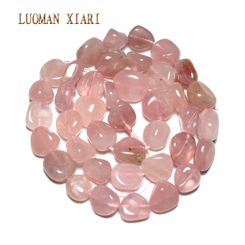 LUOMAN XIARI Irregular Natural Rose Quartz Stone Bead For Jewelry Making DIY Bracelet Necklace Material about 8-10mm Strand 15''