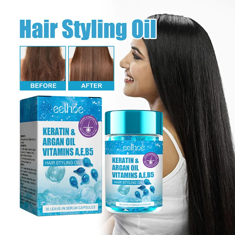 40 Pills Hair Care Capsules Hair Dryness Split Ends Treatment Repairing Essence Oil Moisturizing Smoothing Nourish Frizzy