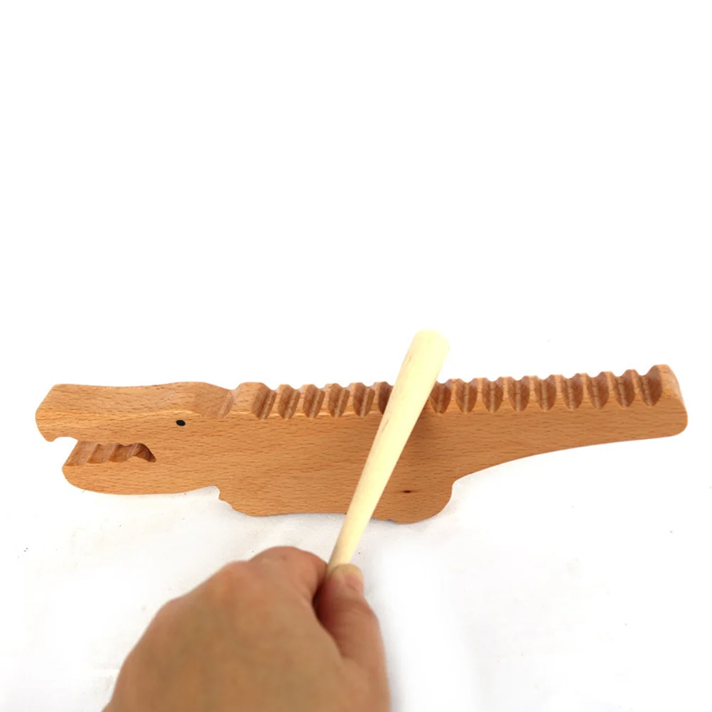 1 zestaw Guiro Instrument perkusyjny drewniany Instrument krokodyla aligator Instrument muzyczny