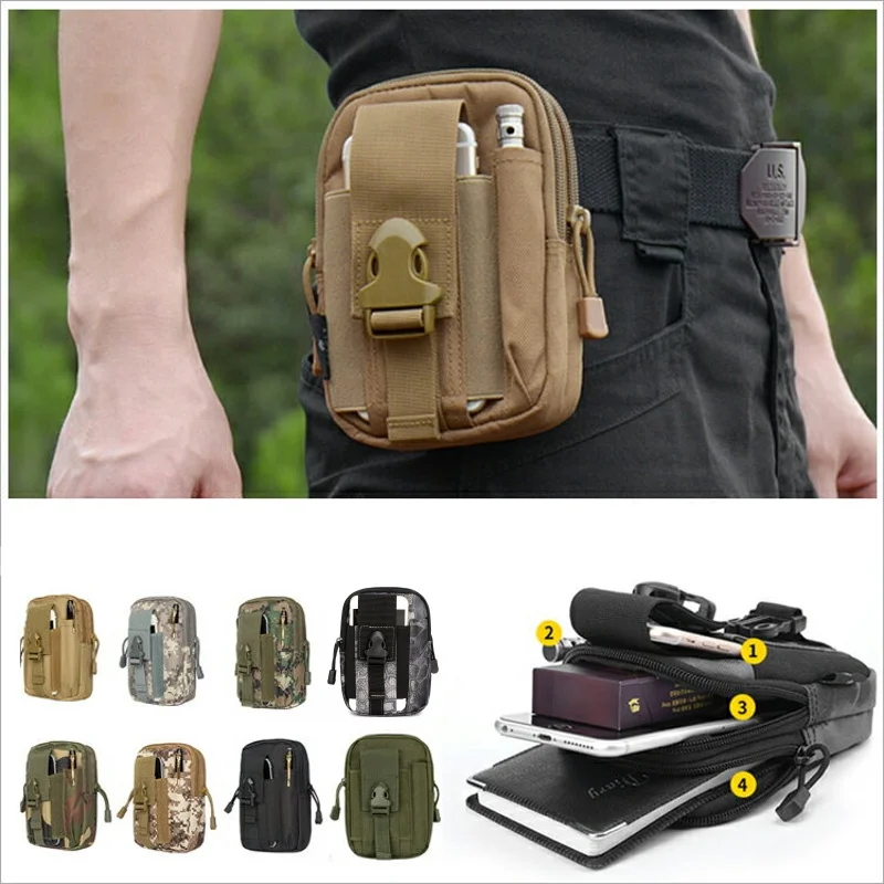 Tactical Molle Pouch Waist Pack Mobile Phone Pouch Storage Case Accessory Packs 