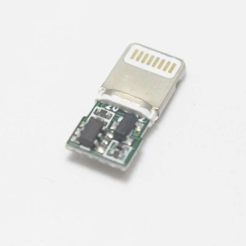 데이터 이어폰 USB 커넥터 어댑터 컨버터, 용접 타입 8 핀 수 플러그, 아이폰 8, 9, 10, 11 플러스, XR 플러스용, 2 세트