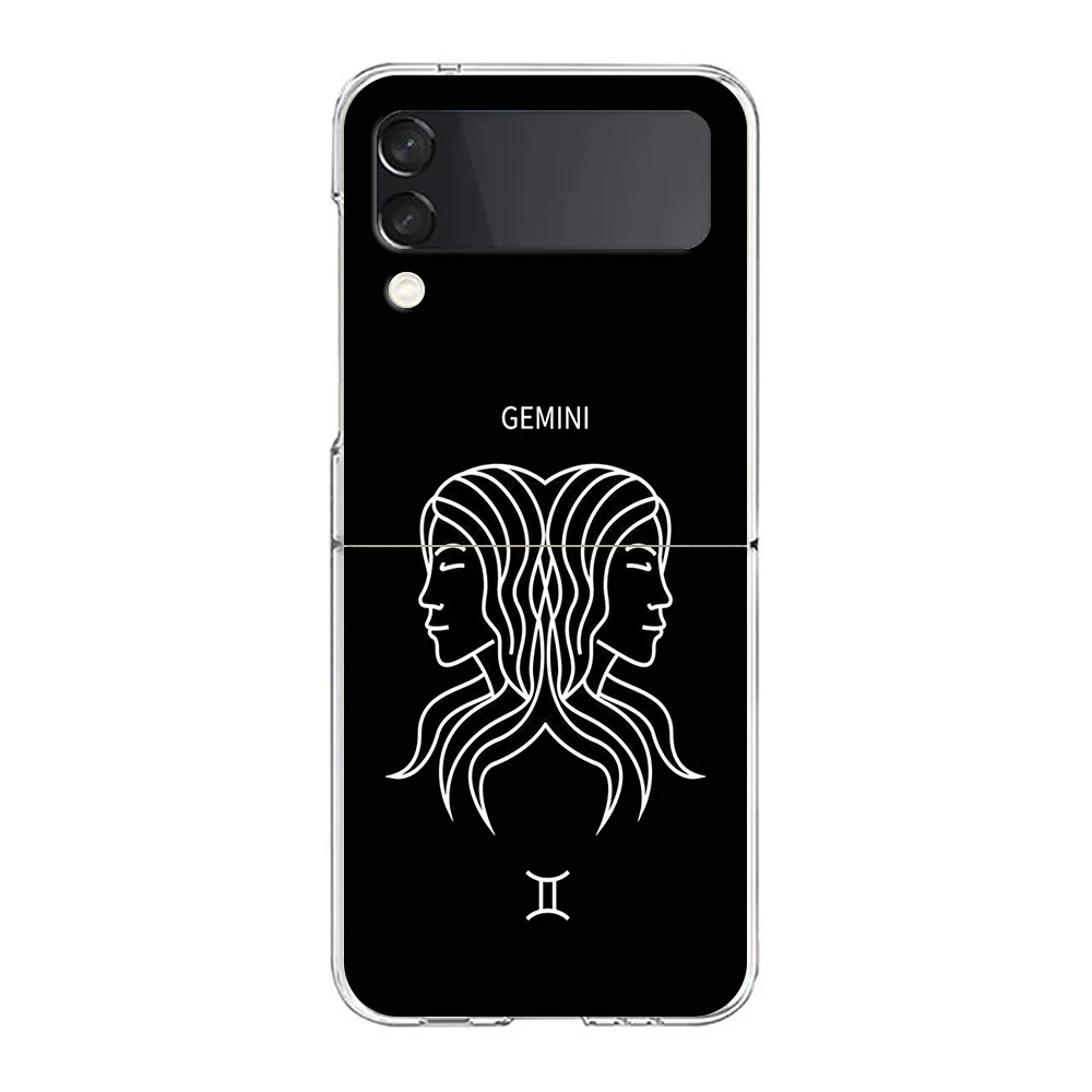 Zodiac-Inspired Clear Hard Folding Phone Case with PC Bumper