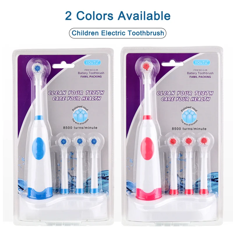 

Children Electric Rotary Sonic Brush Toothbrush Gum Protecting Care Oral Special for Kids Replace Heads Battery Powered Brushes