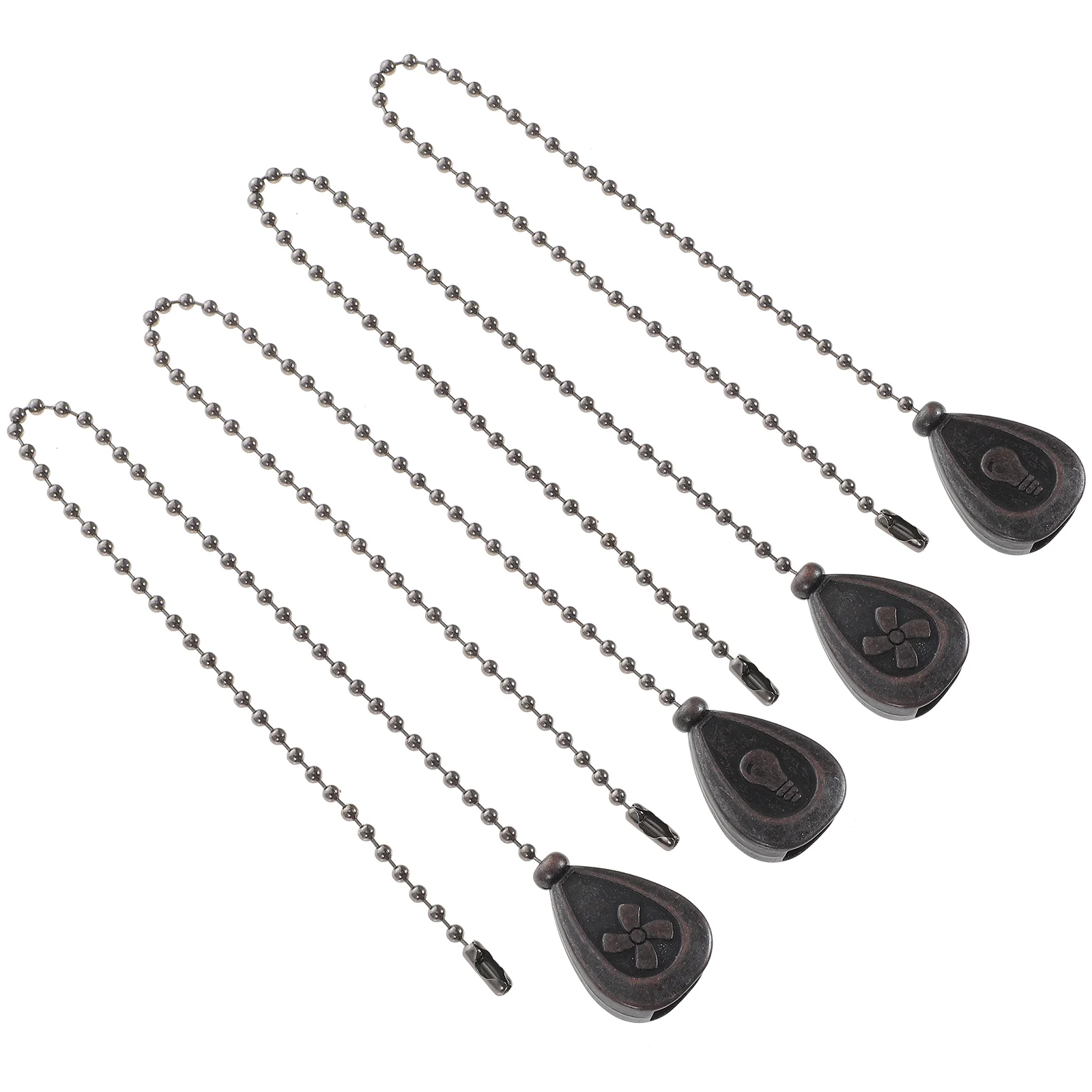 4 Pcs Ceiling Fan Zipper Pulls Table Lamp Hanging Chain Finials for Lamps Bedside Chains Light Accessories Extension Child