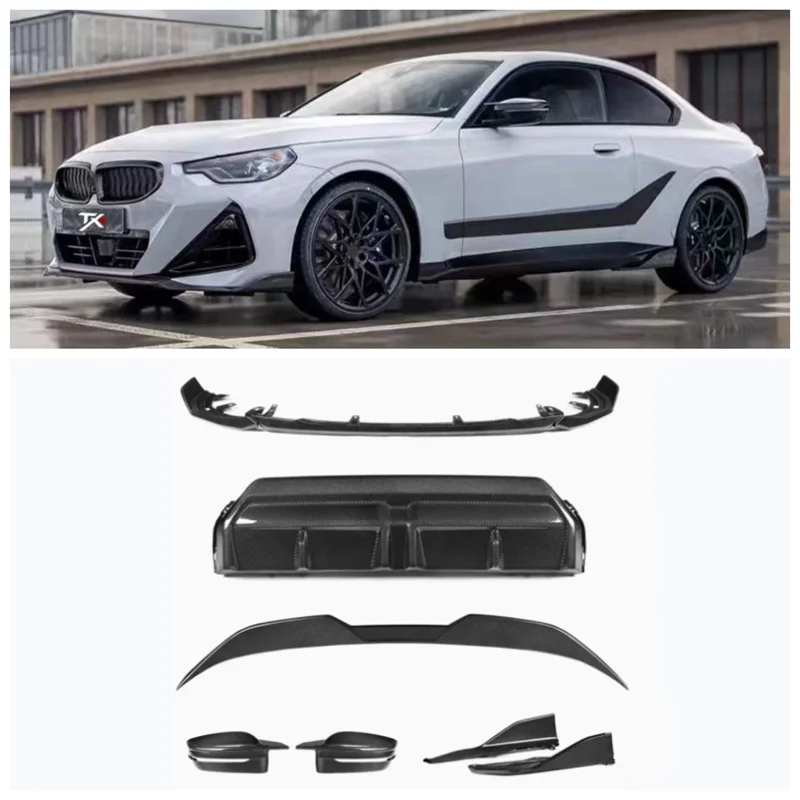 

For BMW G42 M240i Two Door Coupe 2022 2023 ABS Carbon Bumper Front Lip Rear Diffuser Spoiler Side Skirt Rear View Mirror