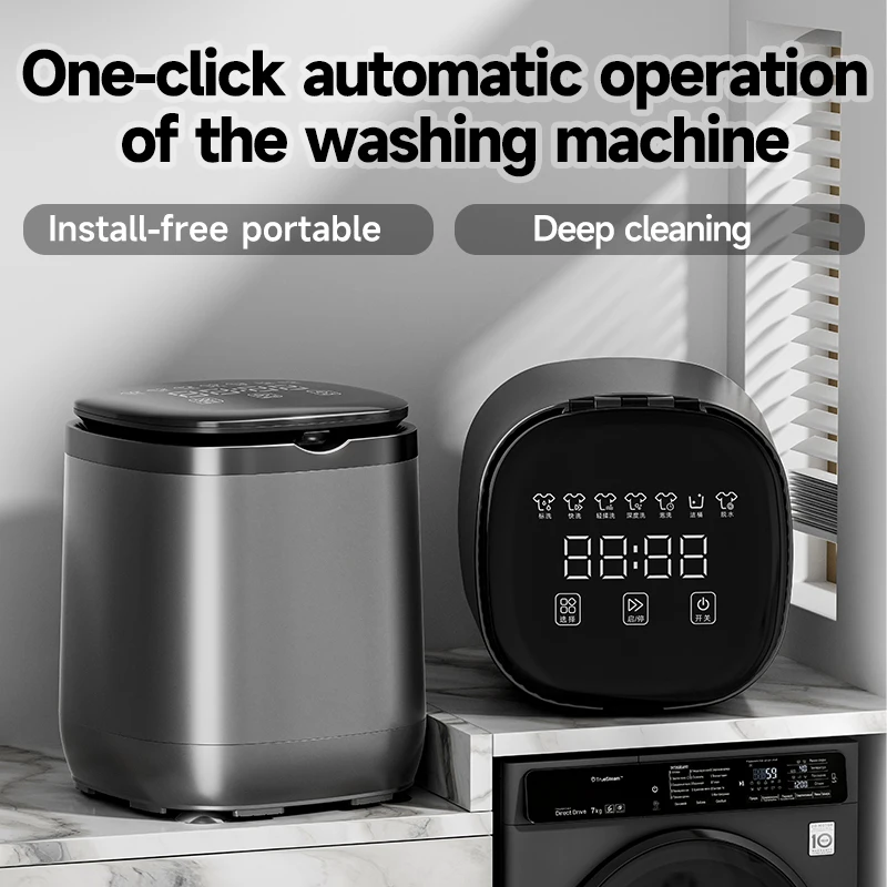 Apartment-Friendly Collapsible Portable Washer, Mini Electric Washing Machine for Travel Laundry, for Underwear Socks & Panties 1