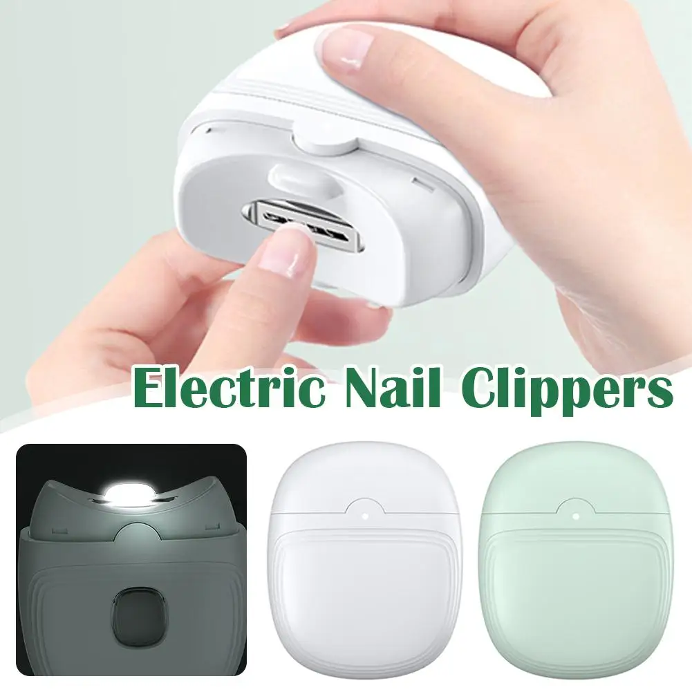 

Electric Nail Scissors Rechargeable Mini Nail Clippers for Children Adults Automatic Nail Trimmer Manicure Polishing with L D7C5