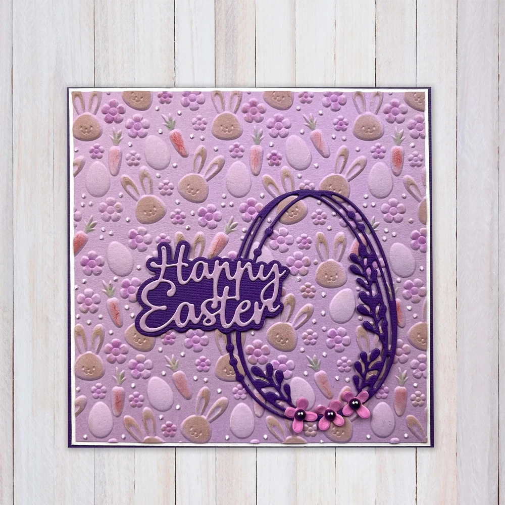 Embossing Folder 3D Mini Rabbit Carrot Flower