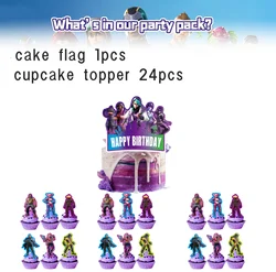 Fortnition Cartoon Alpaca Llama Birthday Party Decoration Set (Cake topper-25pcs)