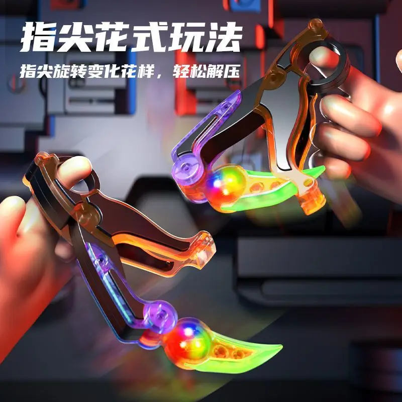 3D gravity direct jump retractable glowing carrot claw knife official upgraded version fidget spinner carrot knife cool and fun