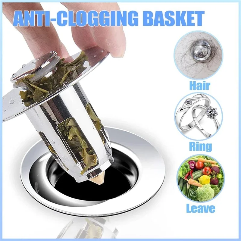 

1Pcs Core Bounce Universal Copper Pop-Up Push-type Basin Drain Filter Hair Catcher Deodorant Bath Stopper Sink Bathtub Plug Trap
