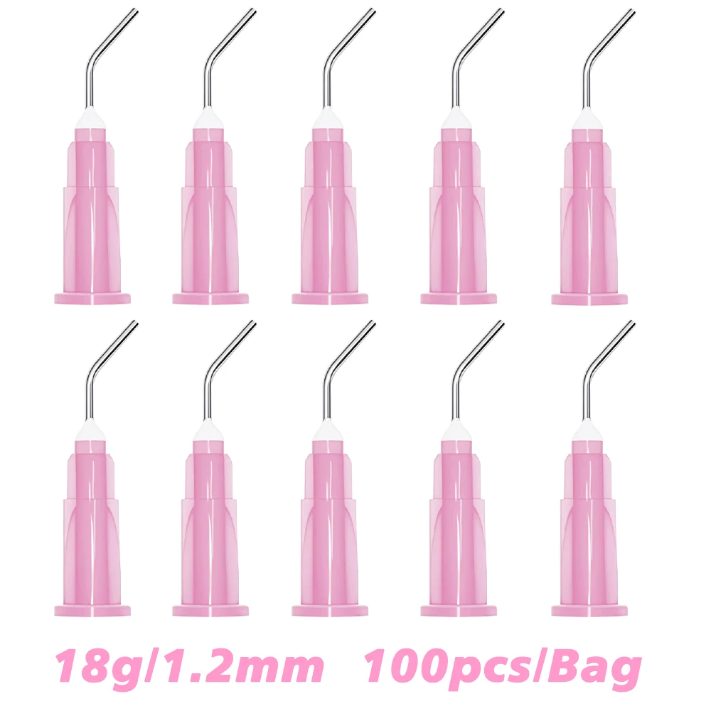 100Pcs/Pack FODRK Iigation Pe Bent Needle Tips Delievey Syinge Dental Tooth Cleaning Oal Cae Disposable_voghion.com