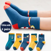 5 Pairs Children Sock Medium Length Anime Cartoon Comfort Warm High Quality Kids Baby Socks Boy Spiderman Socks Four Seasons 3