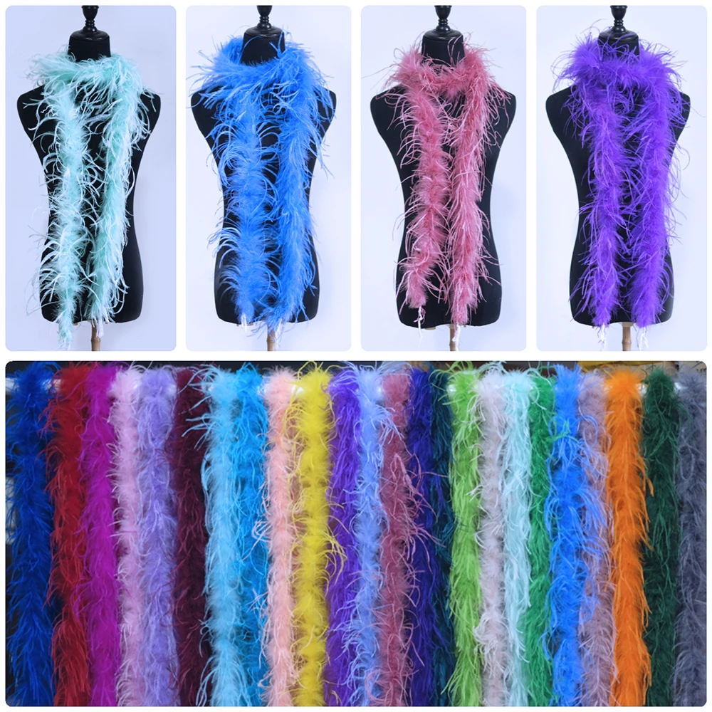 

2 Meters Fluffy Soft Ostrich Feather Boa Skirt Costumes/Trim Party/Craft Ostrich Feather Wedding Dress Dcoration Feather Scarf