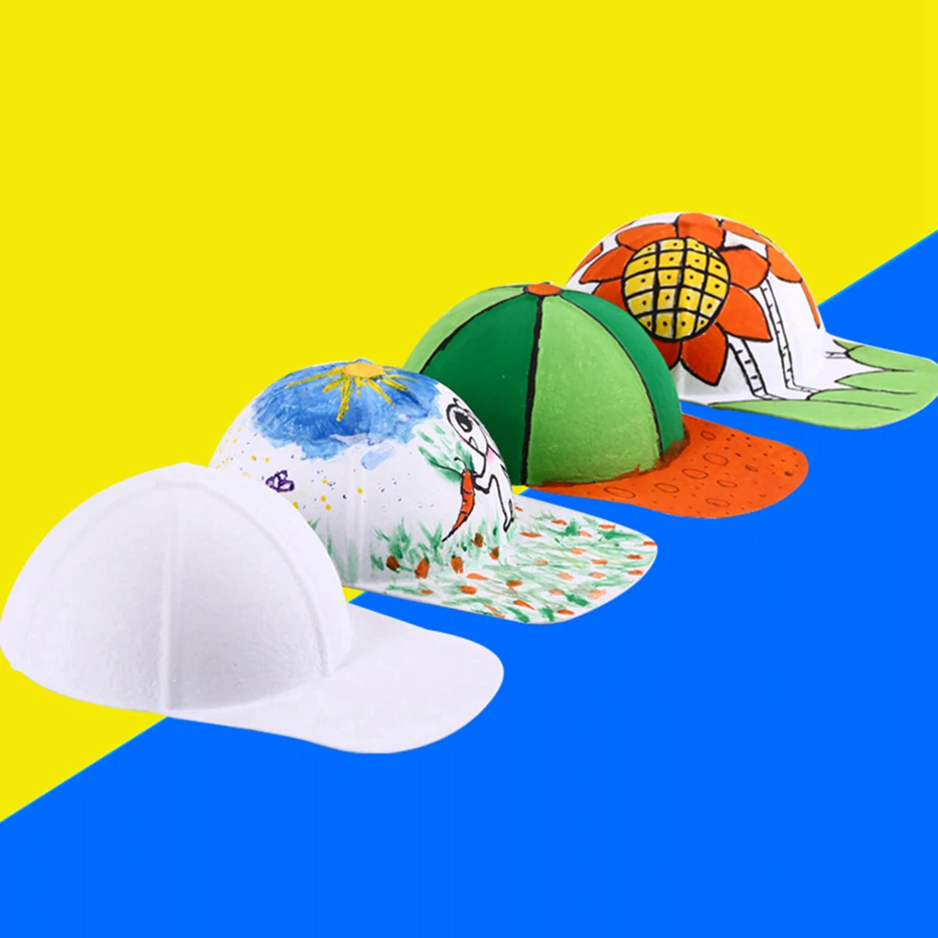 15Pcs/Set Baseball Caps Cotton Graffiti DIY Running Caps Ball Hats For Children DIY Graffiti Baseball Ball Hats Interesting