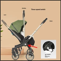 Poussette bébé multifonctionnelle 4 en 1, Convertible, siège de sécurité pour nouveau-né, Combo pliable 3