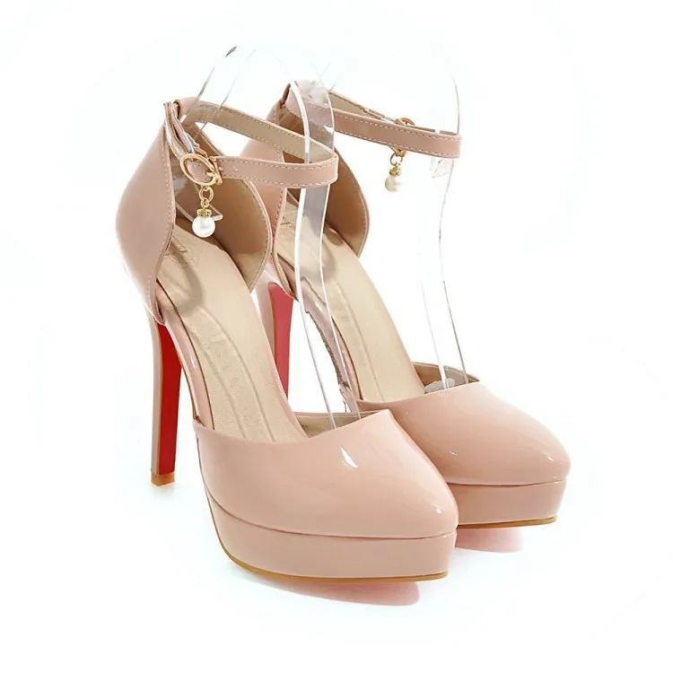 

Summer Women Sexy Super High Heels Shoes for Woman Thin Heels Platform Shoes Big Size 43 48 Women's Sandals Nude Red Bottom