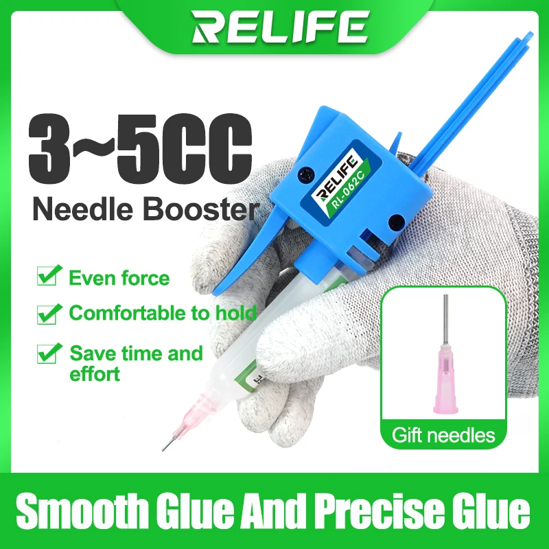 RELIFE RL-062C Manual Glue Gun for 3CC~5CC Dropper Needle Booster Welding Oil Auxiliary Force Tool Push Rod Welding Oil Booster relife rl 062d manual glue gun for 5cc 10cc dropper needle booster welding oil auxiliary force tool push rod welding oil booster