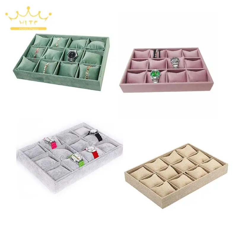 VelvetJewelryDisplayTraywithPillowforBraceletsandWatchJewelry