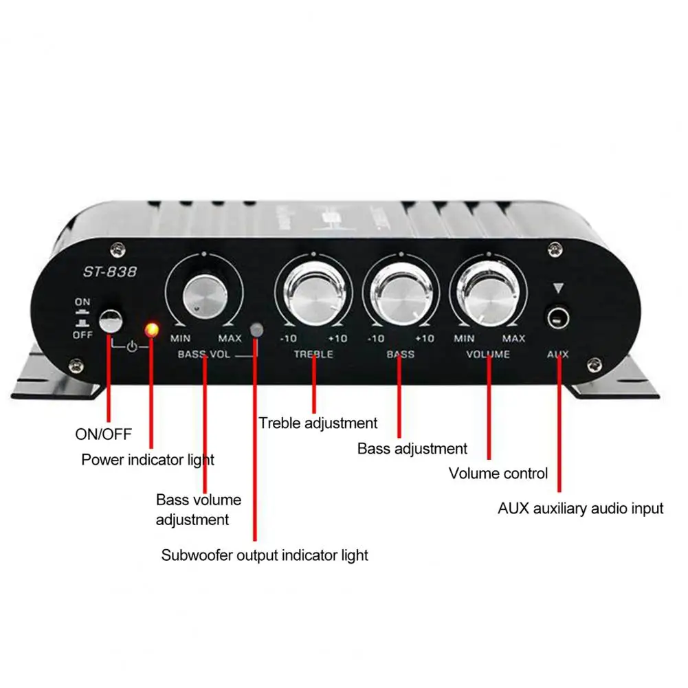 Audio Amplifier Board Universal Car Bluetooth Audio Amplifier Module with Adjustable Sound for High Compatibility Speaker Tv universal g30 hifi bluetooth car audio power sound amplifier fm radio player support tf usb dvd mp3 with remote controller