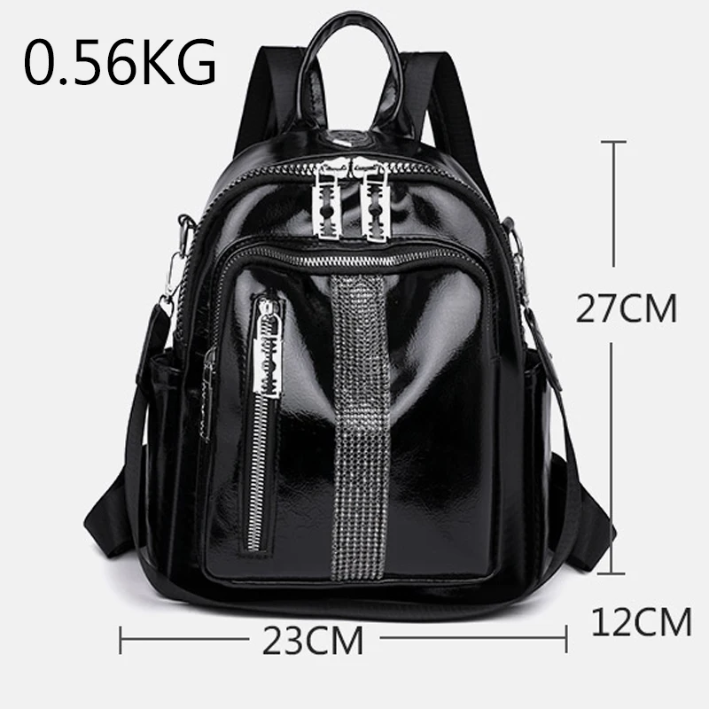 Mochila De cuero suave de alta calidad para mujer, bolso escolar