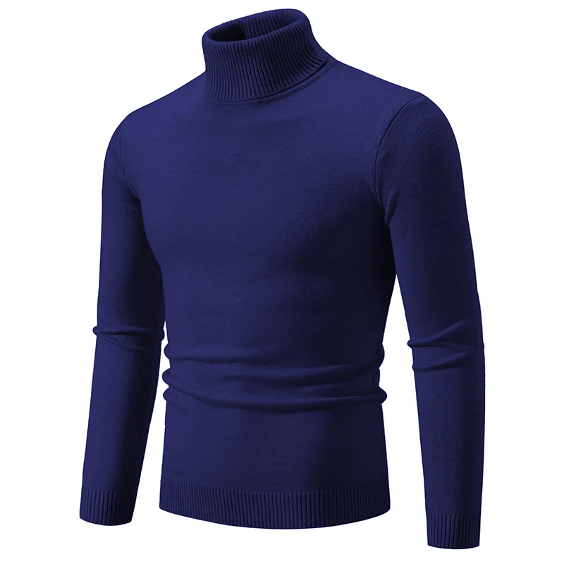 New Winter Turtleneck Thick Mens Sweaters Casual Turtle Neck Solid Color Quality Warm Slim Turtleneck Sweaters Pullover Men 2