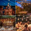 G40 Globe Solar String Lights Outdoor, 8 Light Modes, USB Charge & Remote, Waterproof Plastic Bulbs for Balcony Garland Wedding 6