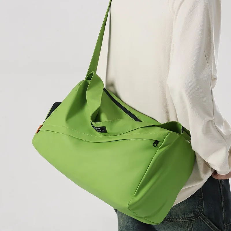 Shoulder Bag Handbag Simple Solid Color Zipper Unisex Large Capacity Daily Use Travel Perfect for Casual Shopping and Fitness