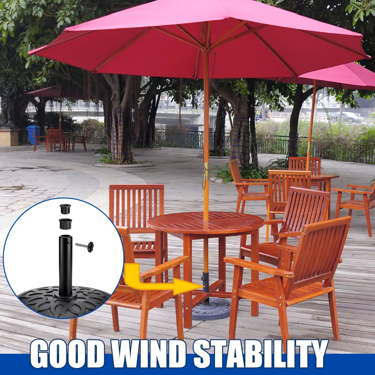 Umbrella Base Parts Plastic Parasol Stand Replacement Parts Bracket Hole Cover M8 Screws for Most Hole beach umbrella plug base fishing umbrella stand