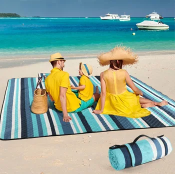 Picnic blanket Beach blanket, 200cm x 200cm super thick 3 layers, sandproof machine washable waterproof foldable super XL outdoo