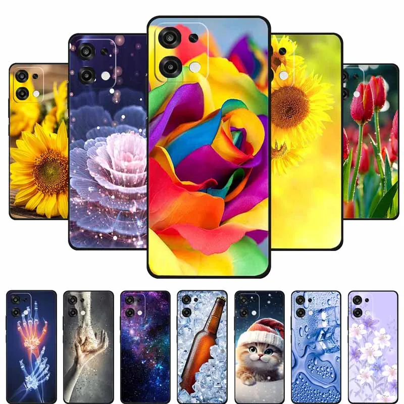 Slim Black Silicone Soft Phone Case with Colorful Design – Durable Back Cover