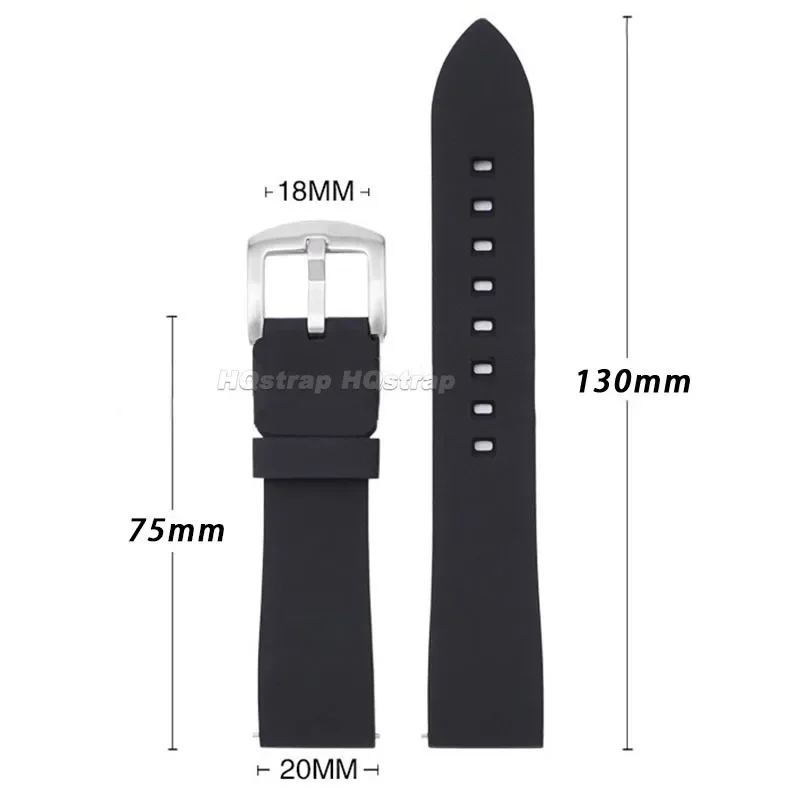 Enhanced Waterproof Silicone Sport Watch Band with Quick Release - Rubber Strap