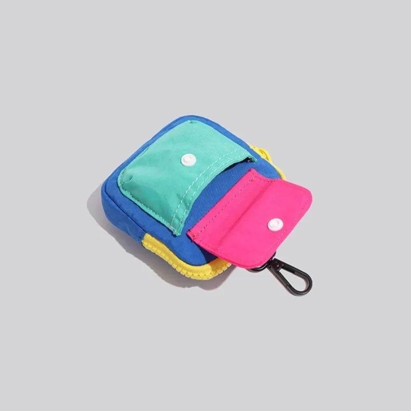 Compact Niche Card Wallet - New Color-Contrast Mini Pouch, Portable Zipper Bag for Earphones & Tiny Belongings Creativity