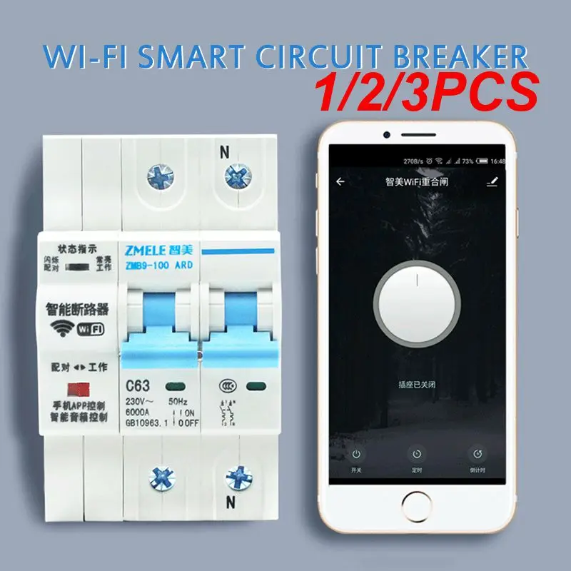 

1/2/3PCS Air Circuit Breaker 2p Intelligent Automatic Overload Energy Monitoring Wireless Remote Control Smart Home