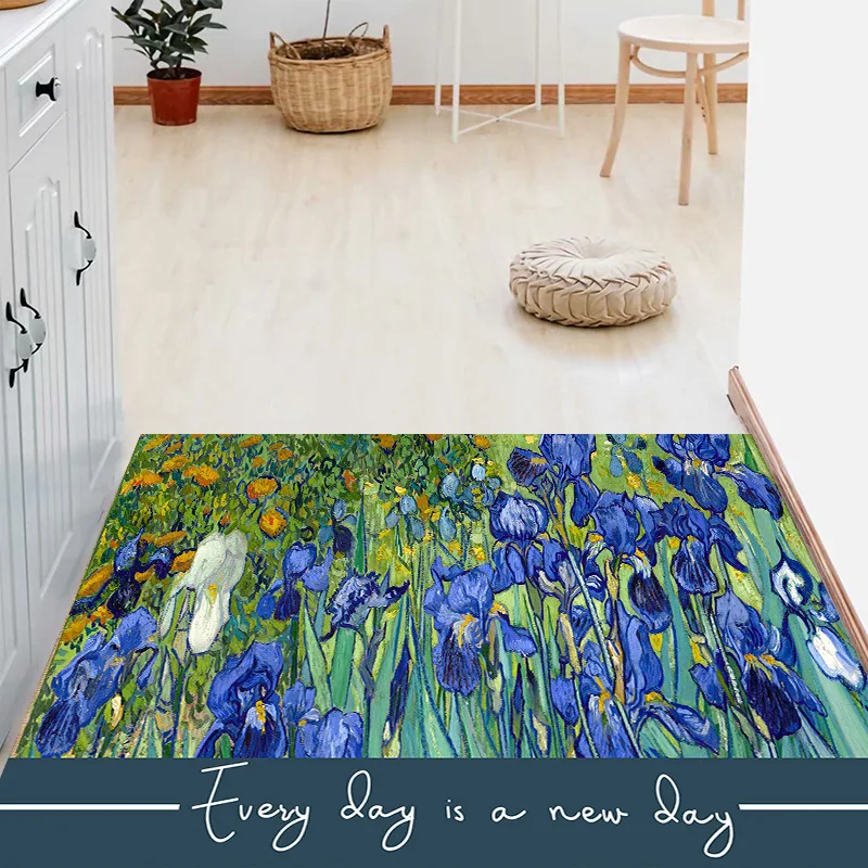 

Welcome Doormat Colorful Floral Entrance Hallway Carpets For Living Room Flower Printed Non-Slip Area Rugs Front Floor Door Mats