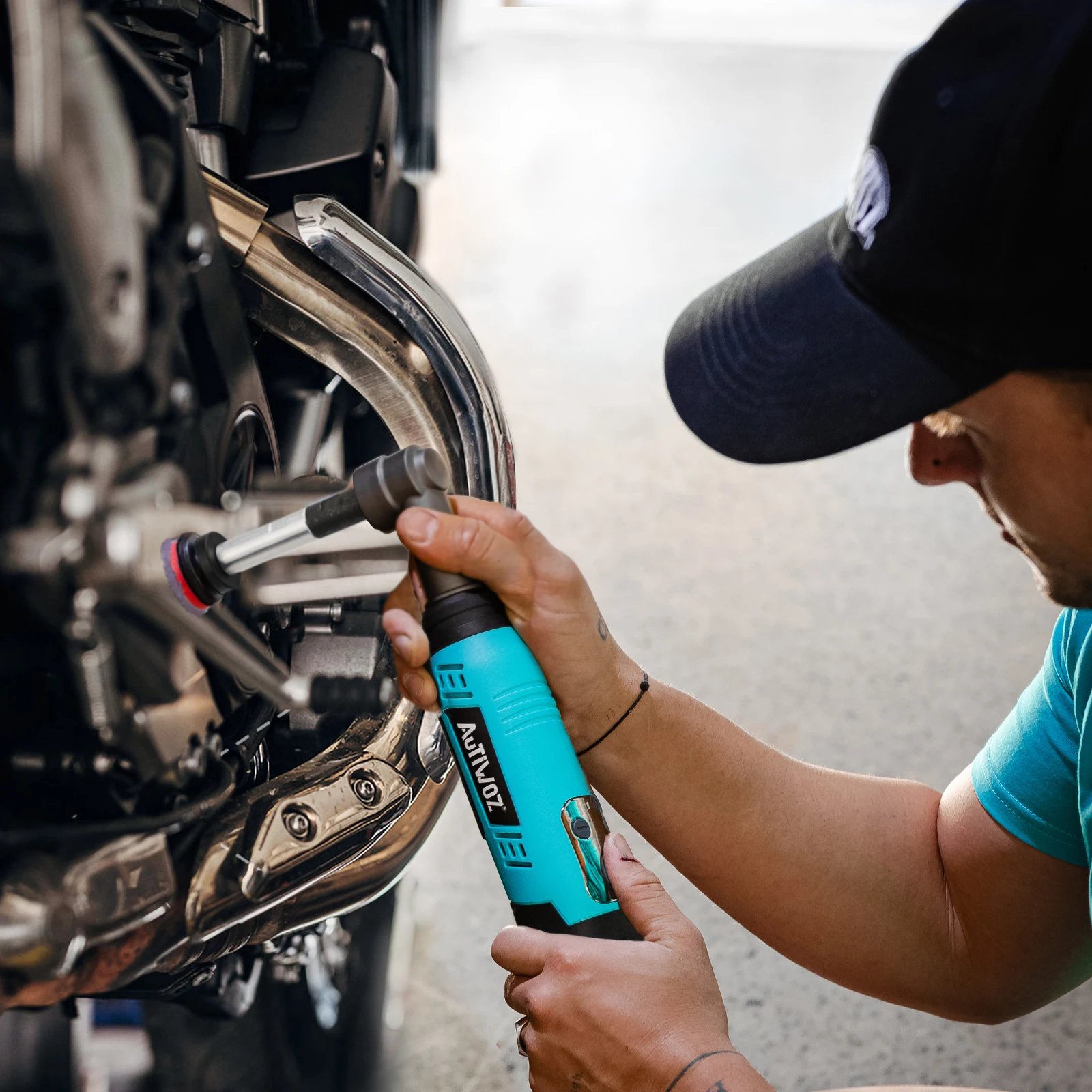 Car Polisher AUTIWOZ 12V Cordless 6-Speed Buffer with 2.0Ah Battery Full Detailing Kit for Car Care