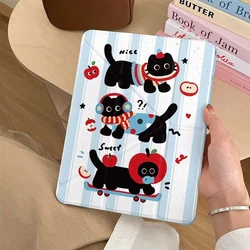 Magnetic iPad Case with Holder - Enhanced Protection and Stylish Design - iPad Air 13 - inch M2 (Cute Cat)