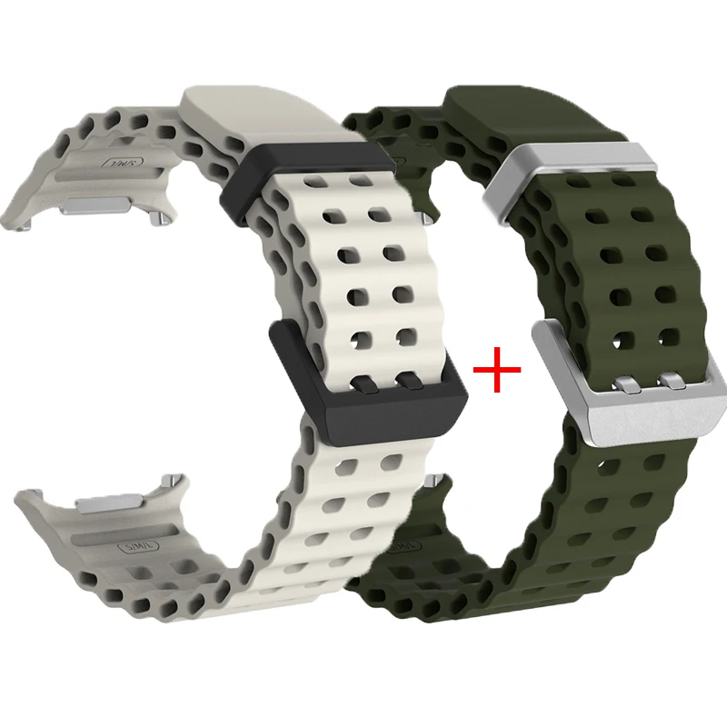 Dual Pack Sports Silicone Marine Band Strap - Premium Accessories