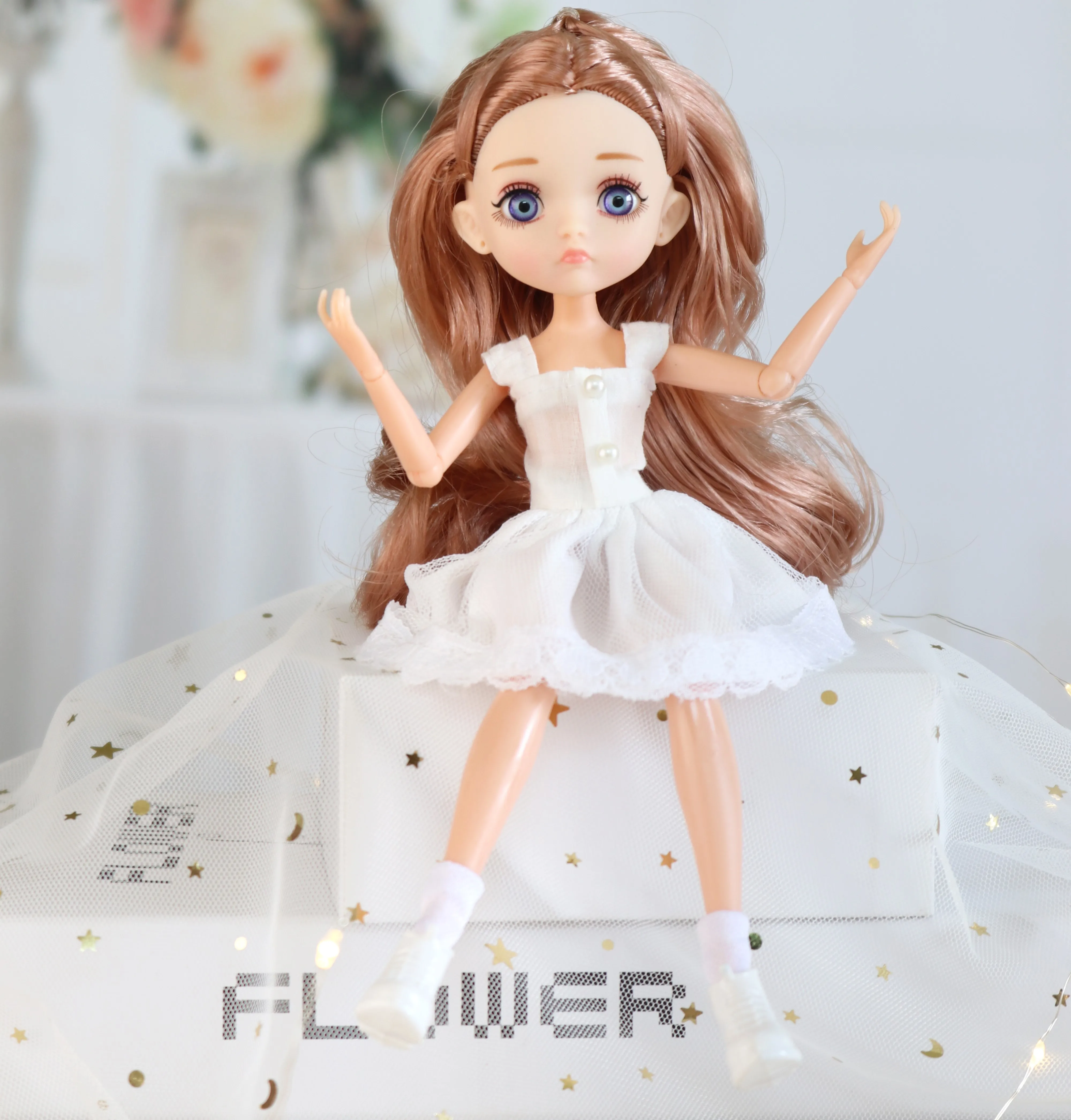 BJD1/6 30cmDoll Multicolor Hair Eye Handmade Madeup Moveable Joints Doll Gift For Girl With Fashion Clothes Shoes DIY Trend Toys