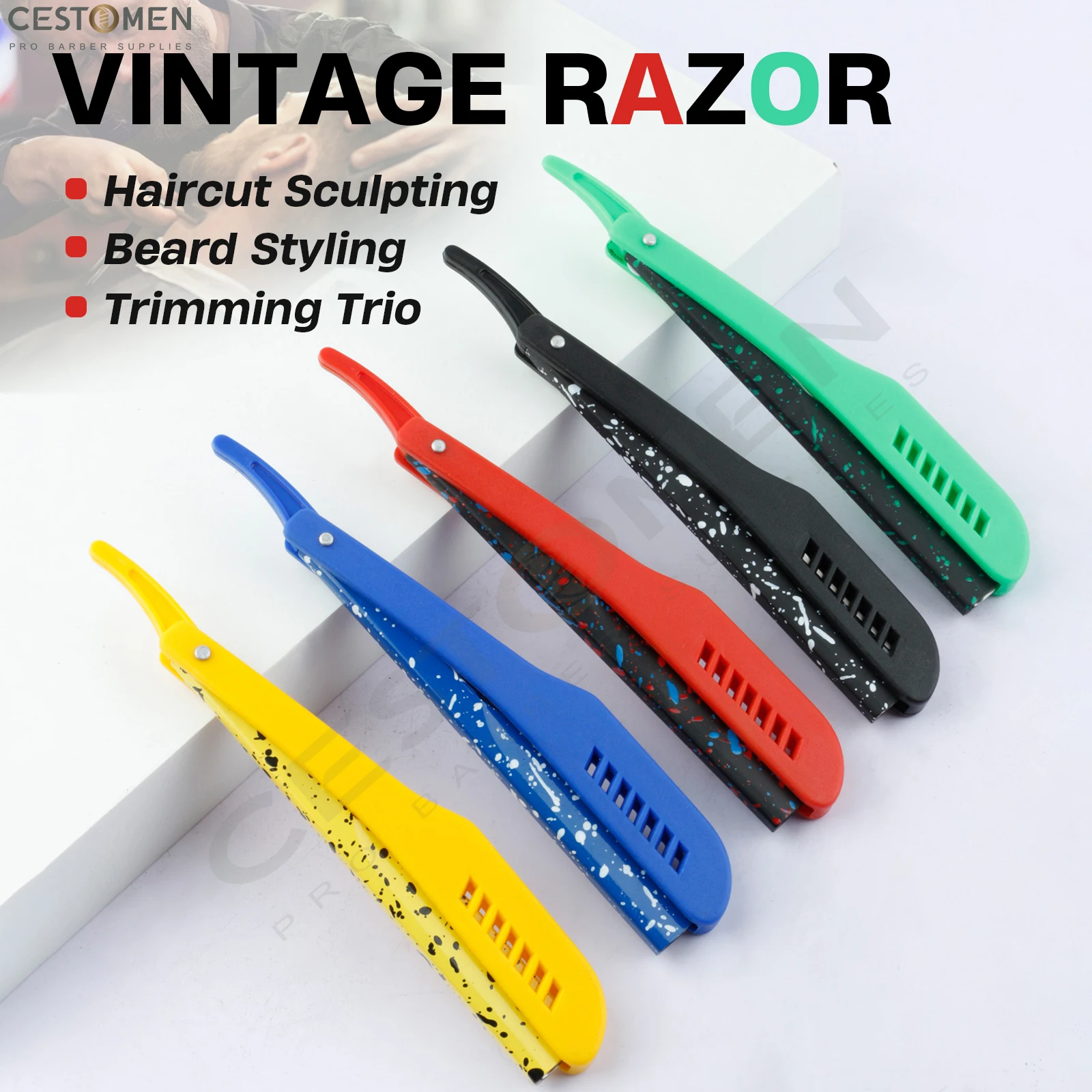 1PC New Men Professional Folding Shaving Razor Camouflage Beard Triming Hair Removal Tool Flexible Barber Safety Razor Holder