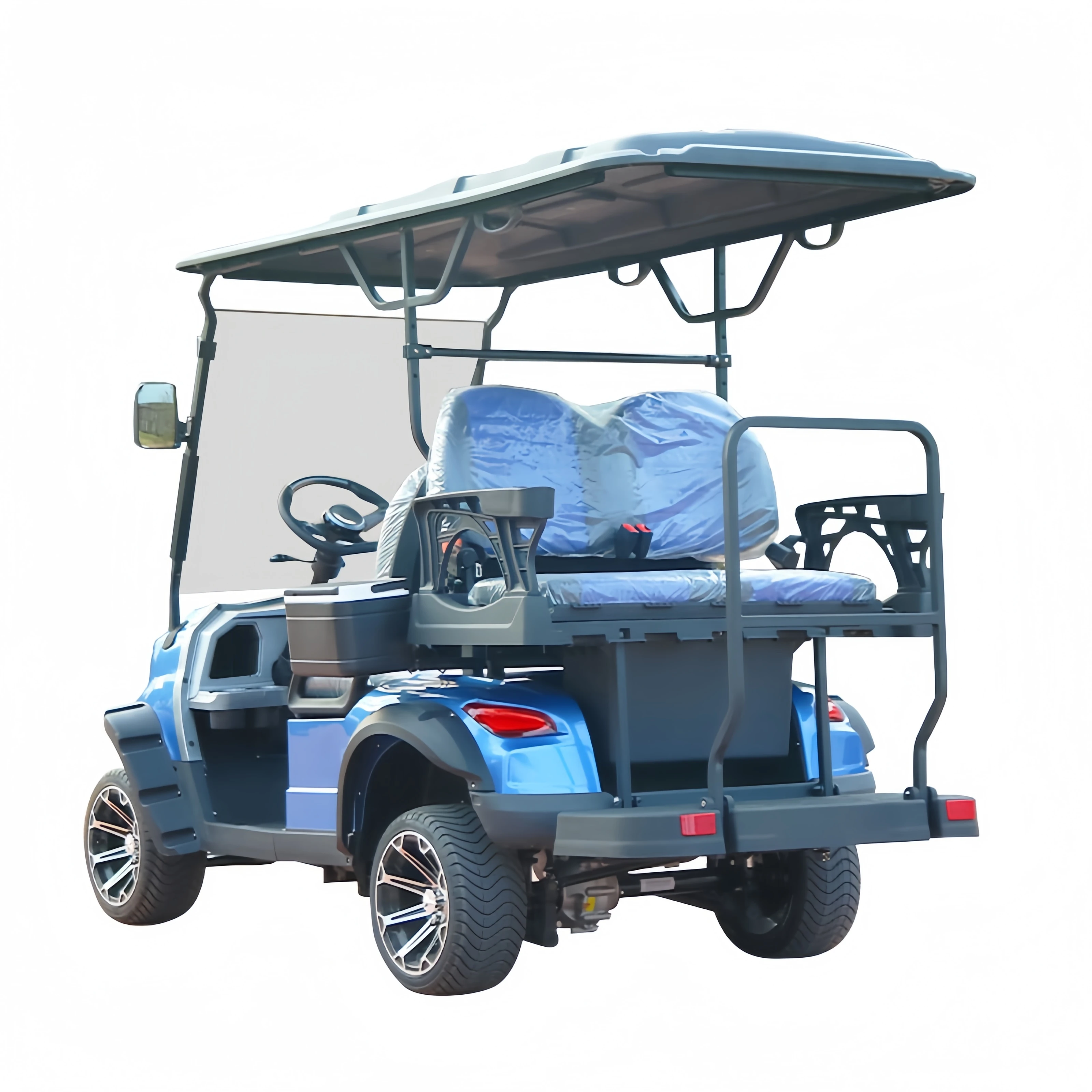 New Energy 4 Seater 5KW AC Motor Lithium Ion Battery 25mph Lifted Off Road Electric Golf Carts