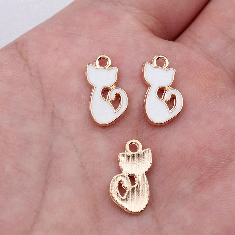 

Jewellery Making Supplies Cute Cat Charms Popular Couple Pendants 10pcs
