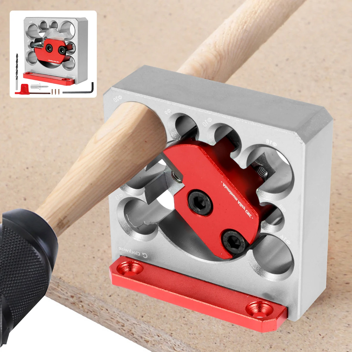 Adjustable Dowel Maker Jig 8mm-20mm with Carbide Blades Woodworking Electric Drill Milling Dowel Round Rod Auxiliary Tool