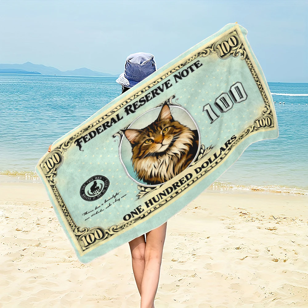 ผ้าขนหนูไมโครไฟเบอร์ลายดอลลาร์สำหรับสัตว์เลี้ยง แมวและสุนัข ใช้ได้ทั้งชายหาด ยิม ท่องเที่ยว ว่ายน้ำ และตกแต่งบ้าน เหมาะสำหรับผ้าขนหนู ผ้าเช็ดตัว 1