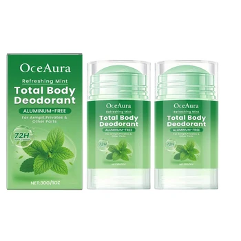 1/2PCS Natural Deodorant Stick For Women Men, Mint Underarm Deodorant Stick Body Odor Remover Lasting Armpit Anti Sweaty Stick 1