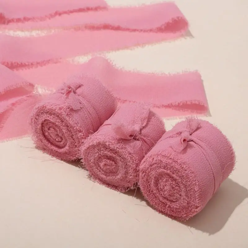 Hand zerrissene Kanten Ribbon 5 Meter Rollenblumen basteln Hochzeitsdekoration Y08E – Detail 7