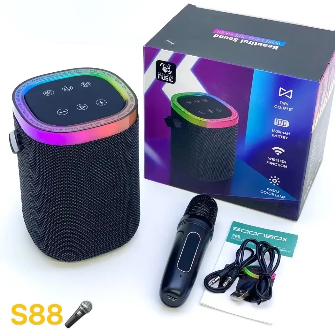 

Portable Bluetooth Speaker Hand-held Wireless Karaoke Sound Microphone Outdoor Singing Dj Speakers Small Home KTV Caixa De Som